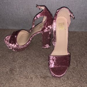 Speed Limit 98 Pink Faux Velvet Platforms Size 7